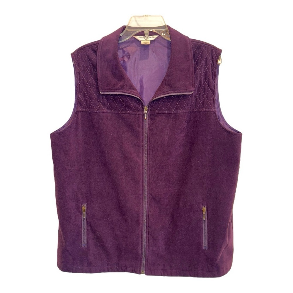 Allison Daley Size 16W Deep Purple Zip Front Lined Vest